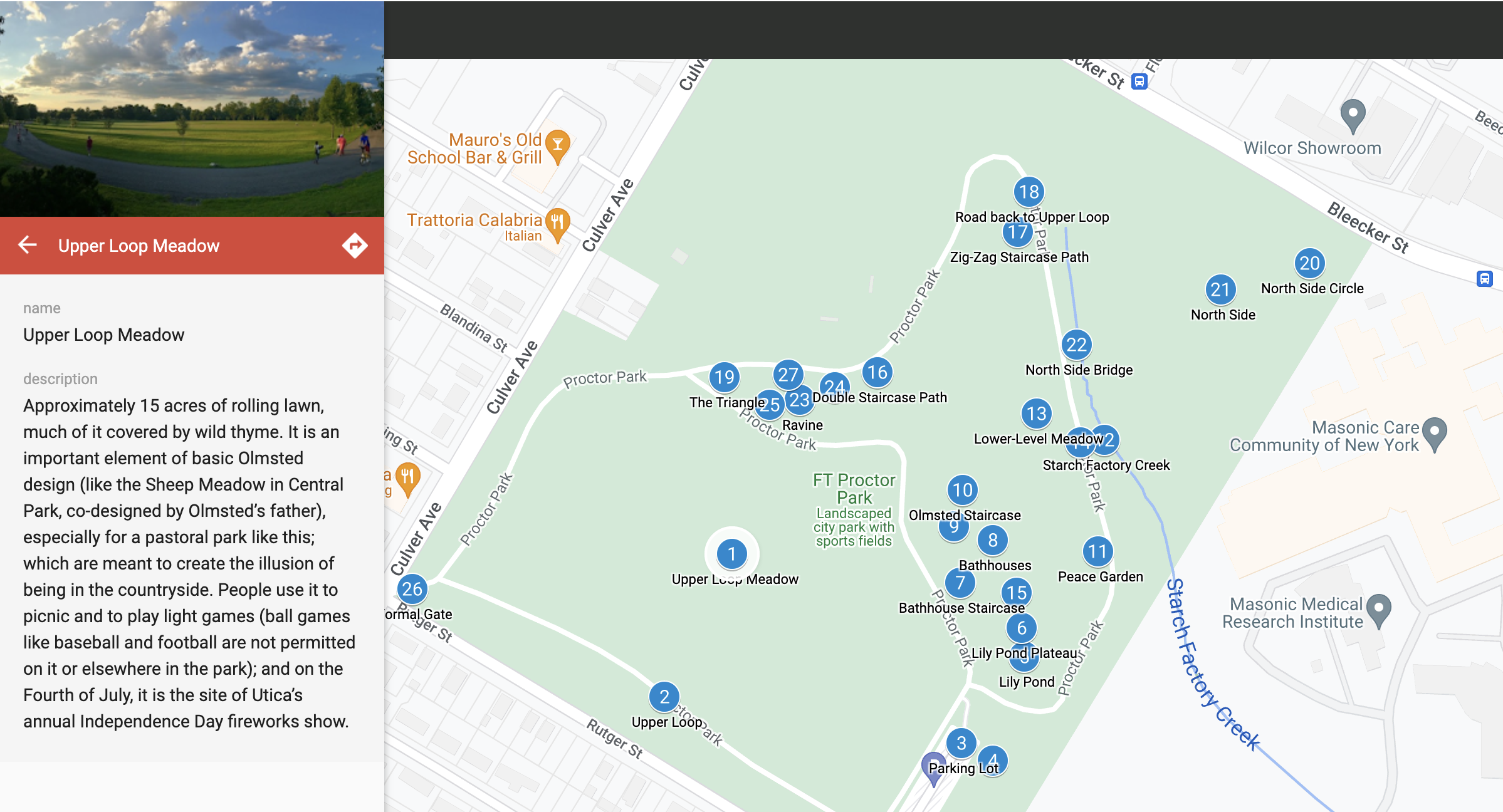Explore the F.T. Proctor Park Virtual Map